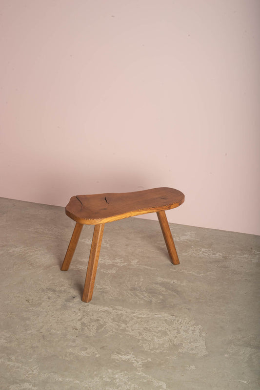 Wooden brutalist side table