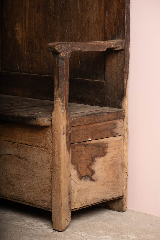 16th century Antique Italian salt bench in oak