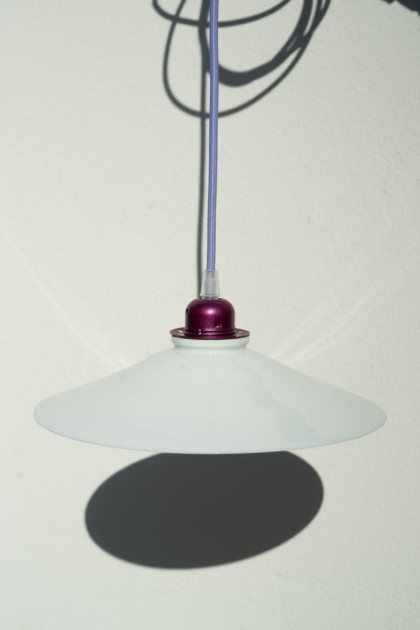Vintage opaline hanglamp op maat - 2 meter kabel
