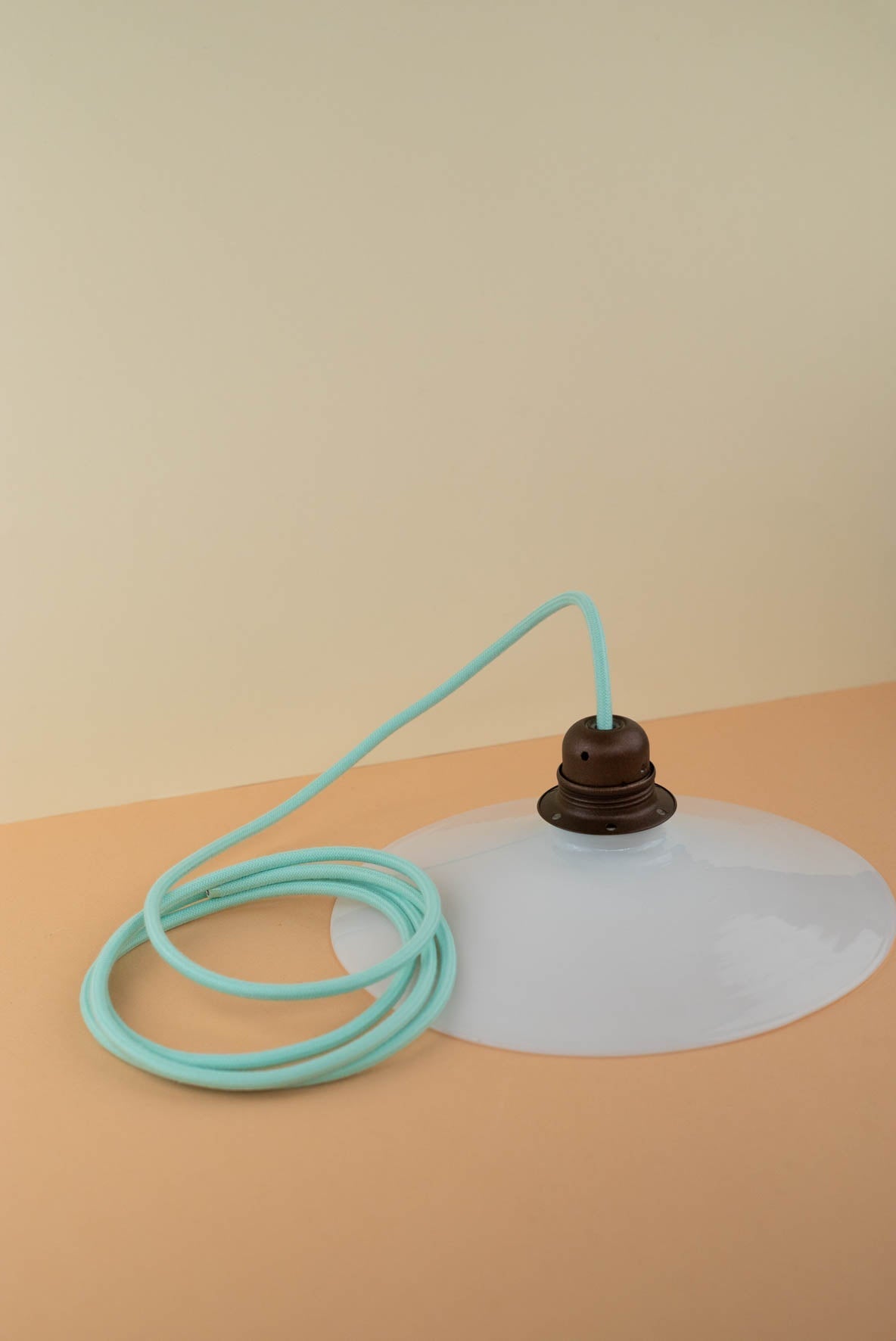 Vintage opaline hanglamp op maat - 3 meter kabel
