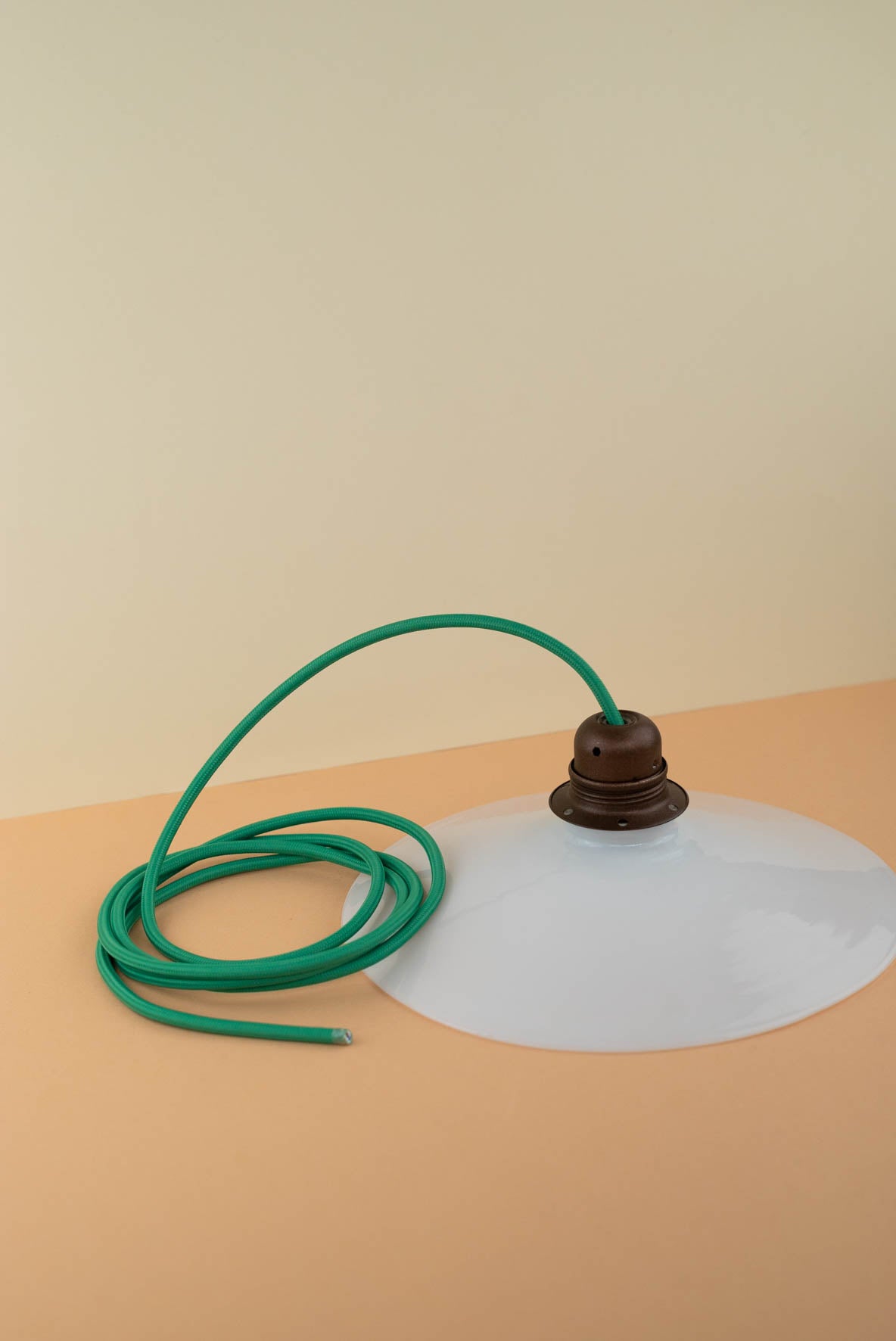 Vintage opaline hanglamp op maat - 2 meter kabel