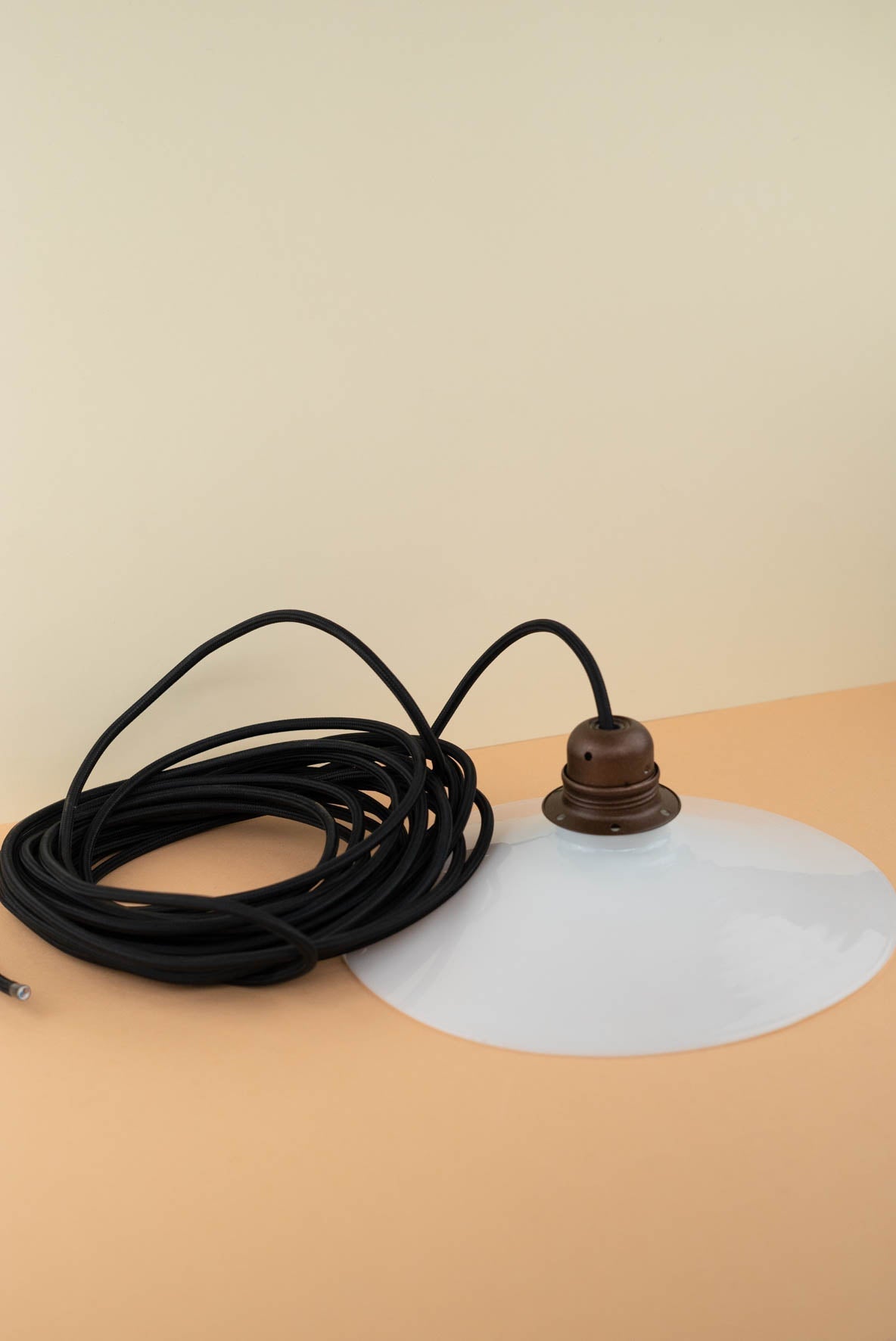 Vintage opaline hanglamp op maat - 3 meter kabel